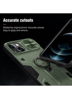 TEAM LUXURY Compatible with iPhone13 Cam Shield Armor Case Hard Back Cover,Slide Metal Camera Cover [Sliding Camera Protection ] Impact-Resistant Shockproof Case with 360°Rotate Ring Stand for iPhone13  - Image 5