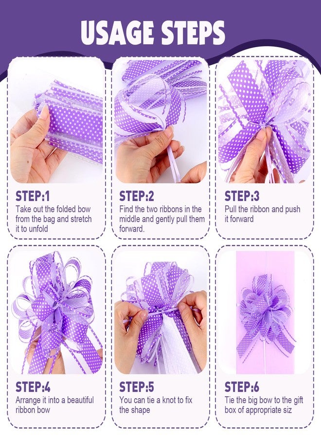 FUMILE 24 Pcs Large Pull Bows for Gift Wrapping,12 Colors 6 Inch Pull Bows for Present Wrapping Gift Baskets Flower Bouquets, Pull Ribbon Gift Bows for Party, Christmas, Valentine's Day, Wedding, Birthday. - Image 3
