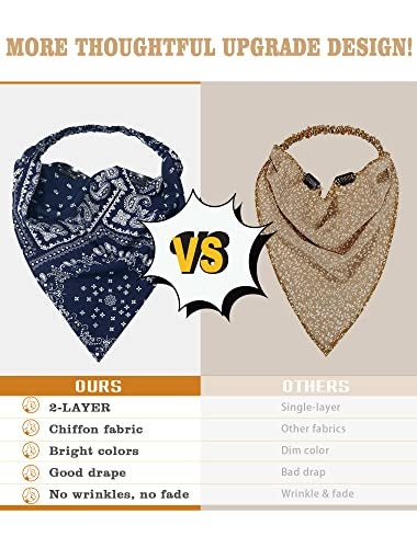 AWAYTR Elastic Hair Scarf Headband 3 PCS Head Scarves with Hair Clips Kerchief Headband for Women (Cashew(Black/Navy/White)) - Image 4