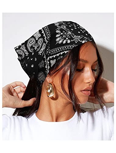 AWAYTR Elastic Hair Scarf Headband 3 PCS Head Scarves with Hair Clips Kerchief Headband for Women (Cashew(Black/Navy/White)) - Image 5