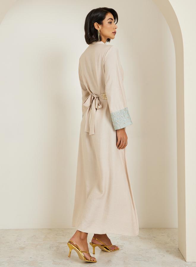 Amirah Women Green Embroidered A-Line Jalabiya - Image 5