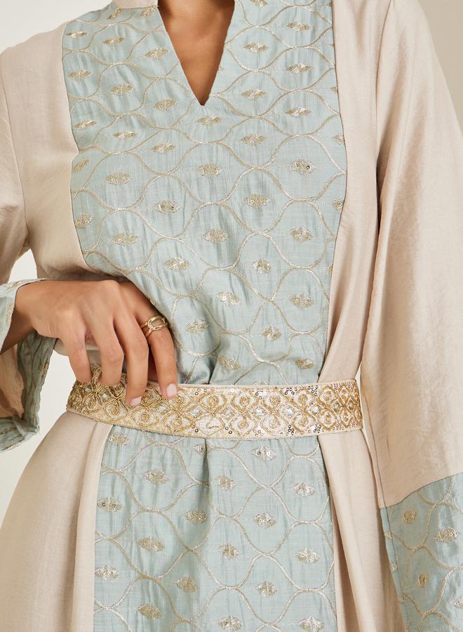 Amirah Women Green Embroidered A-Line Jalabiya - Image 4