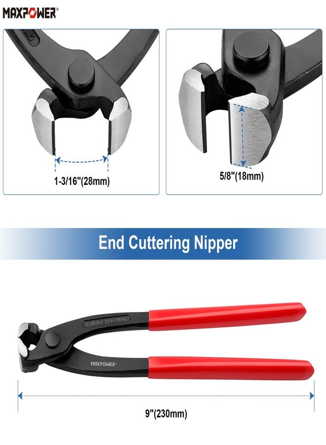MAXPOWER 3PCS Nail Puller Set, 9 inch End Cutting Nippers, 7 inch End Cutting Pliers, 8 inch Carpenter's Pincers - Image 2