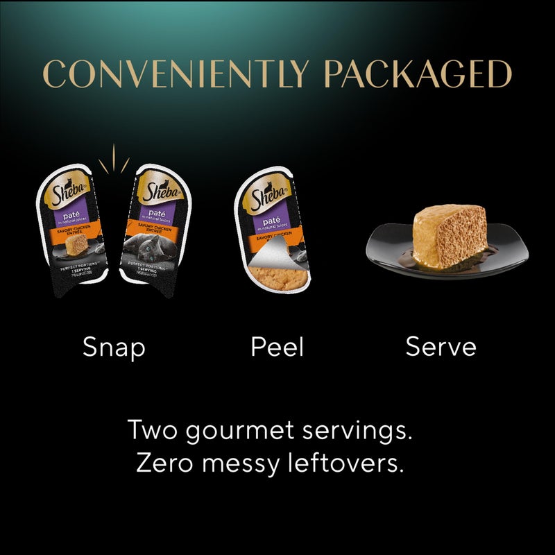 Sheba Perfect Portions Wet Cat Food Pate Savory Chicken Entree and with Sustainable Salmon Variety Pack, 2.6 oz. Twin-Pack Trays (6 Count, 12 Servings) (Pack of 2) - Image 5