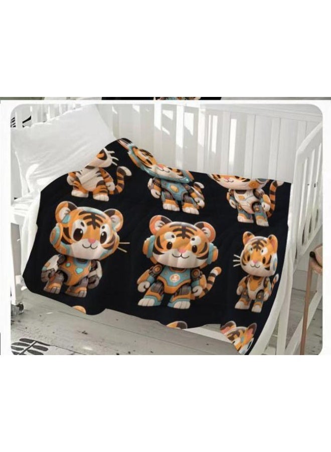 general Baby and children's cartoon flannel thin blanket (warm and comfortable, suitable for sleep, game use) 70cm*100cm - Image 2