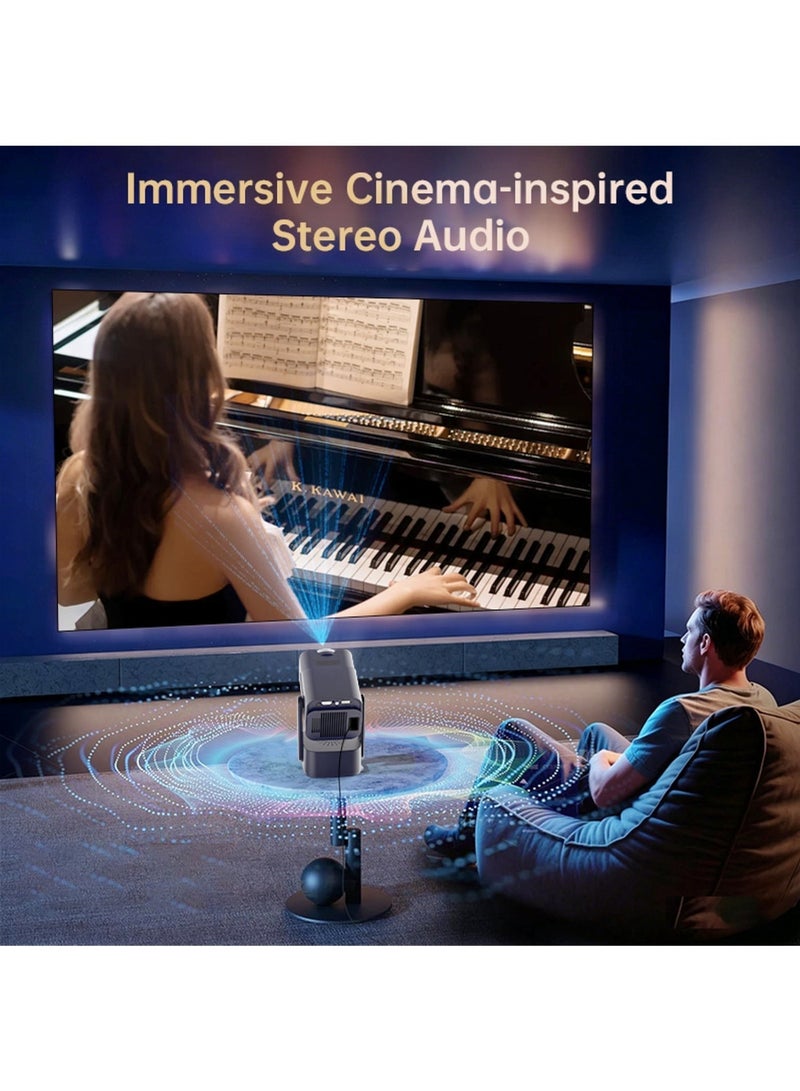 Mi VAZA Portable Projector - Native 720P - Support 4K - Android 12.0 - Dual-band WiFi 6 - Bluetooth 5.2 - Auto Keystone Correction - Movie Projector Compatible with Android/iOS/PC/Smartphone/TV Stick/Xbox/Switch/HDMI/USB - Image 4