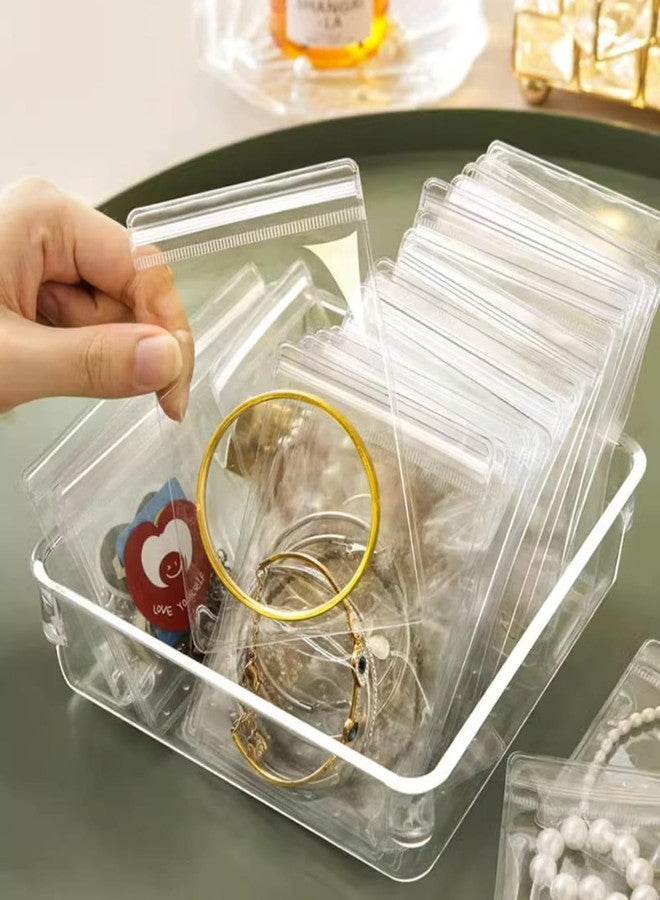 PSMS(17 Pcs Jewellery Organiser Storage Pouches Clear Zip Lock Cover for Rings, Earrings, Necklace, Transparent, Polyvinyl Chloride PVC - Image 1