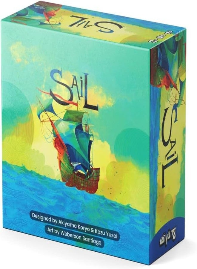 Artnery Sail Cooperative Strategy 2 Player Board Game for Adults and Family - Unique Trick Taking Card Game - Communication Limits and Challenging Scenarios in Small, Travel Size Box (5" x 5" x 2") - Image 1