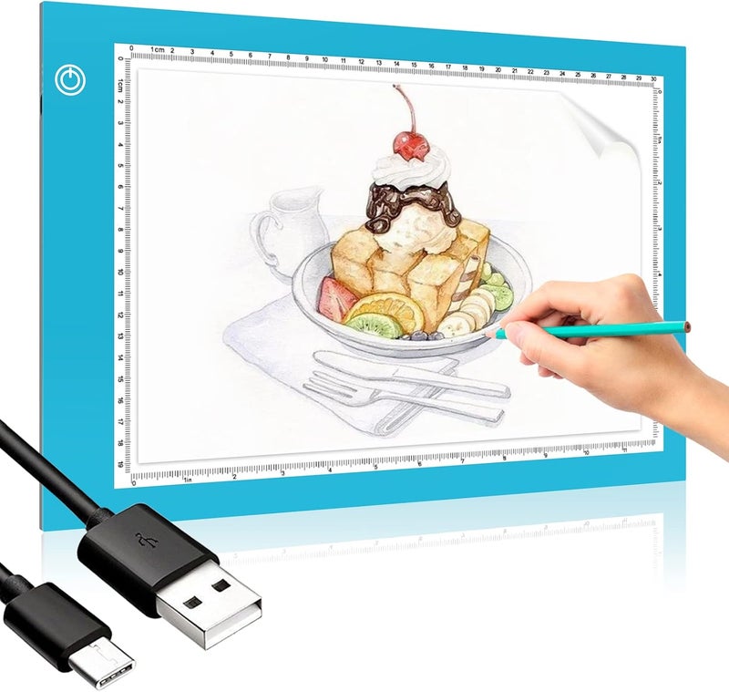 XIAOSTAR Light Box Drawing Pad, Tracing Board with Type-C Charge Cable and Brightness Adjustable for Artists, AnimationDrawing, Sketching, Animation, X-ray Viewing (A4-P-Blue-New) - Image 1