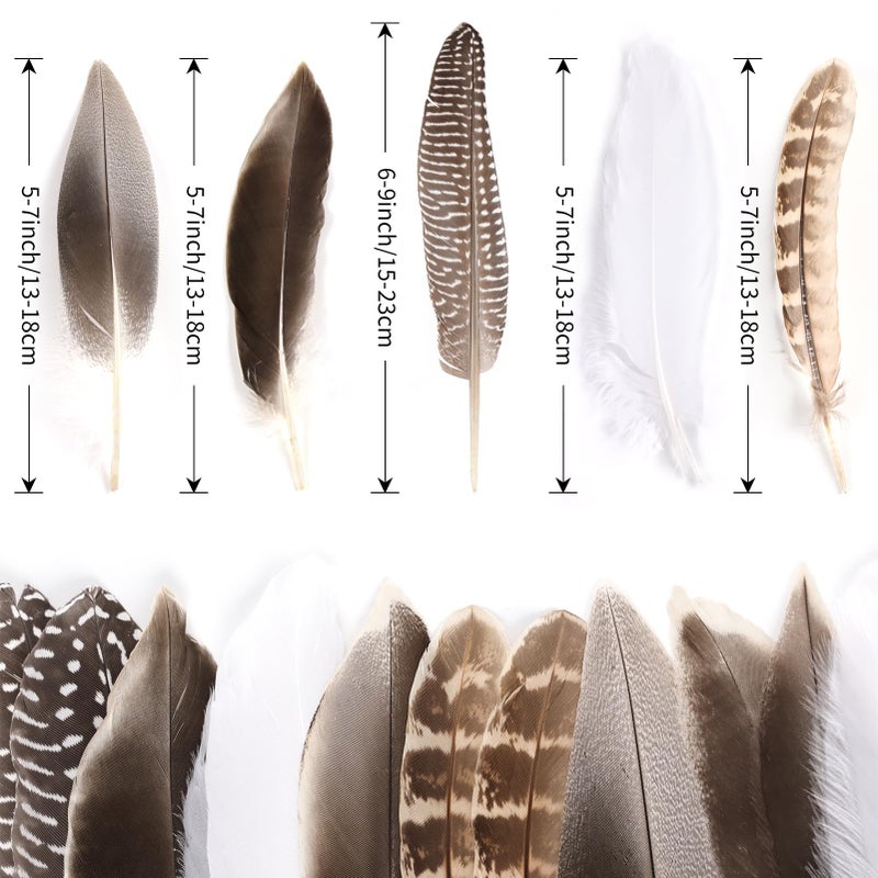 MAOFENG 20pcs Natural Pheasant Feathers Bulk 5 Styles Mixed Feathers Spotted Feathers for Craft DIY Wedding Home Hat Floral Arrangements Holiday Decorations - Image 3