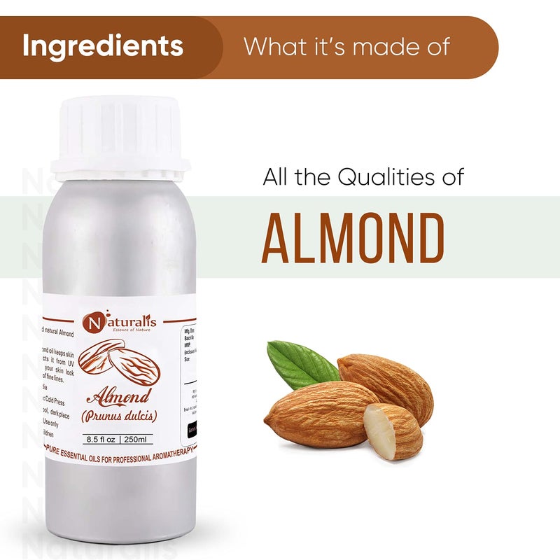 Naturalis Essence of Nature Pure Cold Pressed Sweet Almond Oil for Hair and Skin  250ml - Image 2