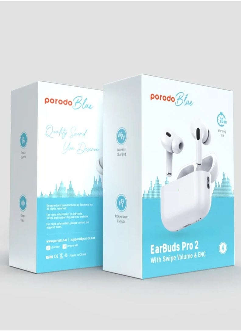 porodo - Porodo AirPods Pro 2 With Swipe Volume Wireless Charging - Image 1
