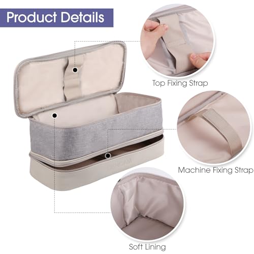 GENCAM Double-Layer Carrying Case for Shark Flexstyle, Travel Case for Shark SpeedStyle, Storage Organizer bag for Shark Flexstyle FlexFusion/Dyson Airwrap Styler and Attachments (light gray) - Image 3