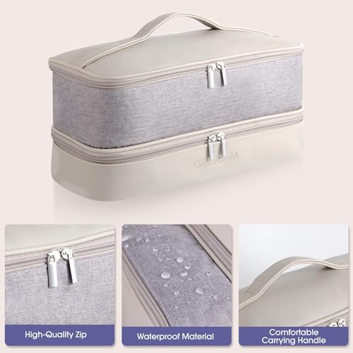 GENCAM Double-Layer Carrying Case for Shark Flexstyle, Travel Case for Shark SpeedStyle, Storage Organizer bag for Shark Flexstyle FlexFusion/Dyson Airwrap Styler and Attachments (light gray) - Image 4