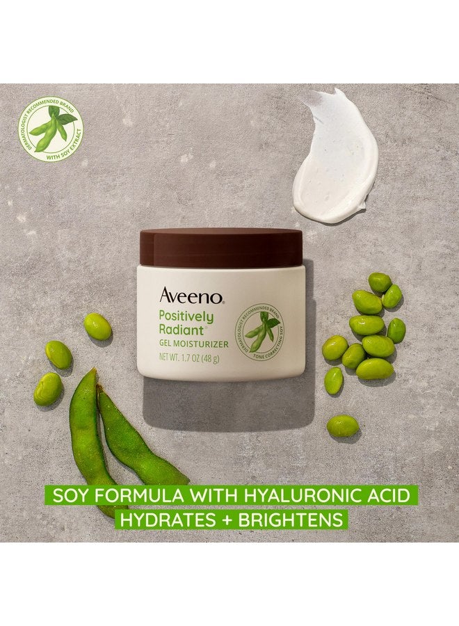 مرطب الوجه اليومي الجل الإيجابي المشرق من أفينو بحمض الهيالورونيك وفول الصويا المصحح للون البشرة، كريم جل مرطب ومشرق للوجه يوحد لون البشرة وملمسها، مضاد للحساسية، 1.7 أونصة - Image 2