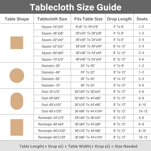 NEWISHER Farmhouse Embroidered Plaid Tablecloth Lattice Fabric Table Cloth Oval Rustic Checkered Table Cover Dining Kitchen Home Decor Party (Brown, 60 x 84 inch) - Image 5