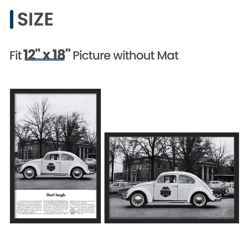 ENJOYBASICS 12x18 Picture Frame, Display for 12 x 18 Poster, Wall Gallery Photo Frames, Black, 2 Pack - Image 5