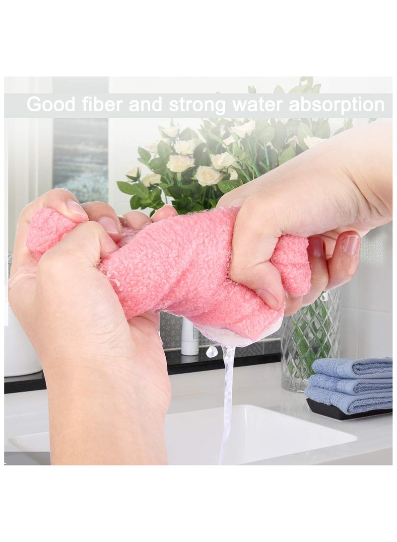 طقم مناشف ماصة للشعر الطويل من الألياف الدقيقة مكون من قطعتين للنساء والفتيات ذوات الشعر الطويل الرطب والكثيف، وردي متعدد الألوان - Image 2