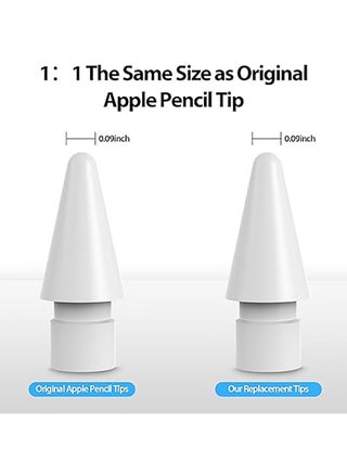 4 Pack Pen Tips Compatible for Apple Pencil 1st Gen/2nd Gen/USB-C Pen Like Replacement Nibs for iPad iPencil (White) - view 2