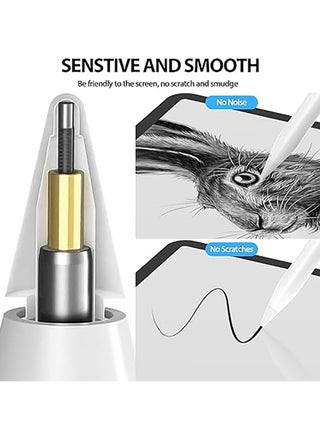 4 Pack Pen Tips Compatible for Apple Pencil 1st Gen/2nd Gen/USB-C Pen Like Replacement Nibs for iPad iPencil (White) - view 4