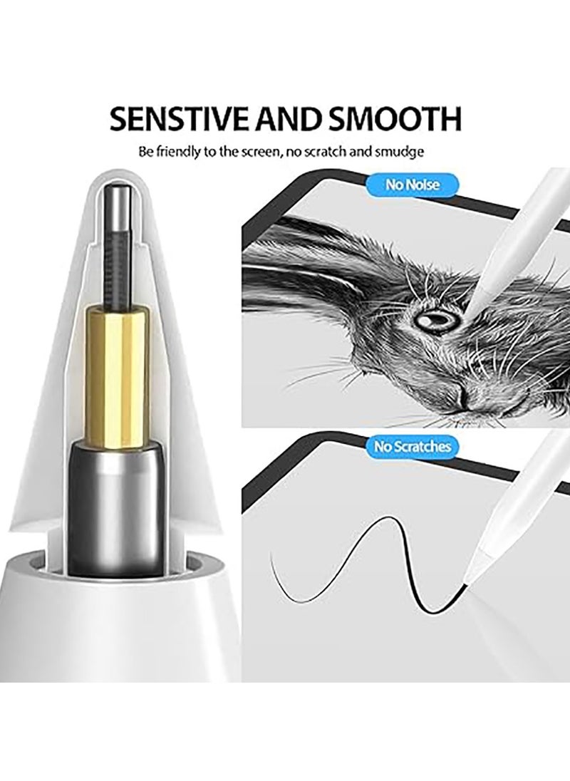 Generic - 4 Pack Pen Tips Compatible for Apple Pencil 1st and 2nd Generation Pen Like Replacement Nibs for iPad iPencil (White) - Image 1
