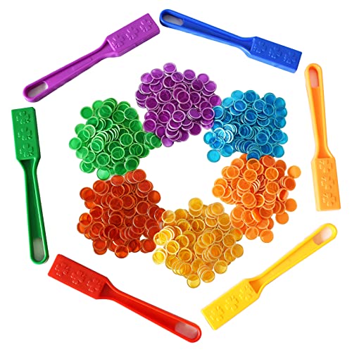 Yuanhe Magnetic Bingo Chips Set - 6 Colors Magnetic Wands with 600 Metal Chips for Counting and Sorting, Educational Activities - Image 4