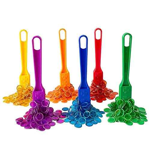 Yuanhe Magnetic Bingo Chips Set - 6 Colors Magnetic Wands with 600 Metal Chips for Counting and Sorting, Educational Activities - Image 1