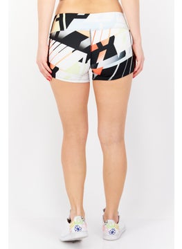 Reebok Women Sportswear Fit Pull On Training Shorts, White Combo  - Image 4