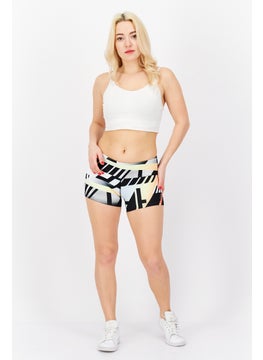 Reebok Women Sportswear Fit Pull On Training Shorts, White Combo  - Image 3