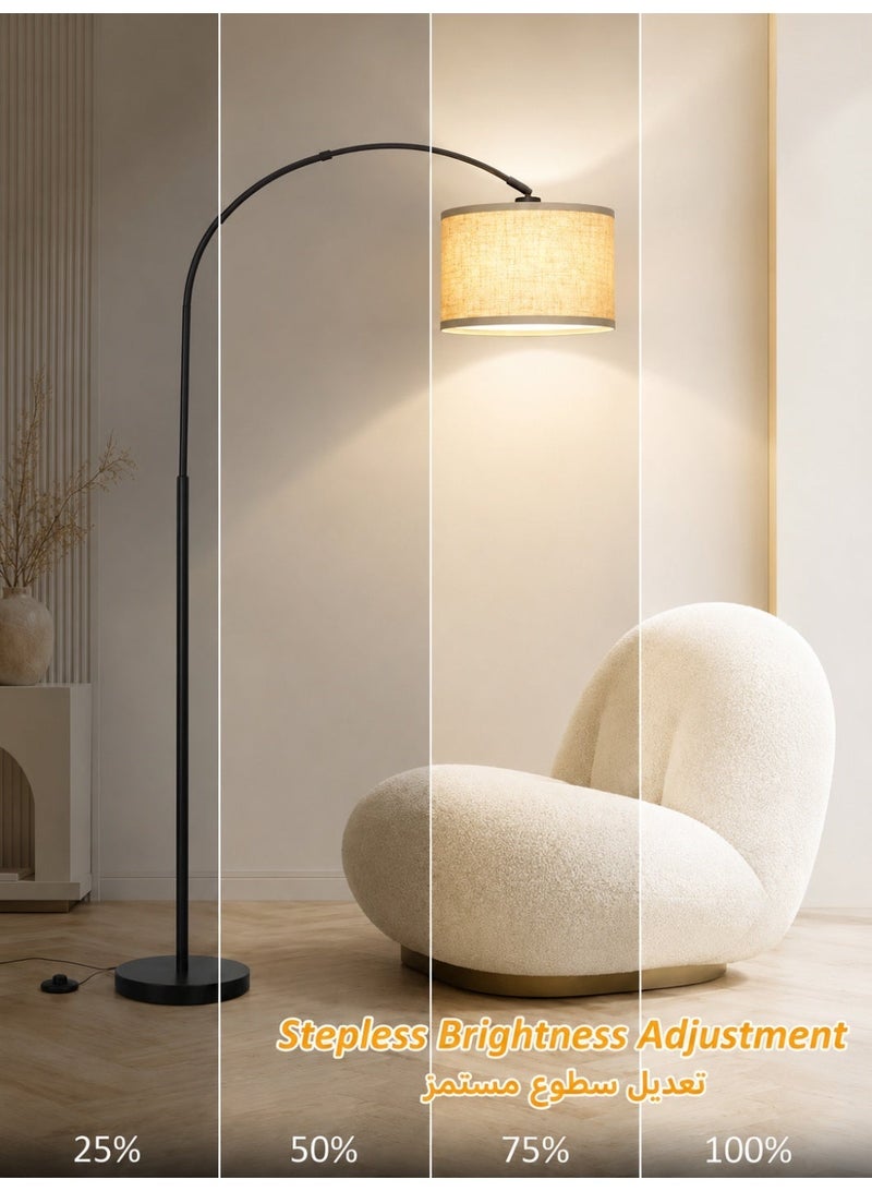 OUTON Floor Lamp with Remote Control, 4 Color Temperatures, Stepless Dimmable Standing Lamp,1 Hour Timer,Memory Function, Linen Shade for Living Room & Bedroom, Heavy Base, 180cm - Image 3