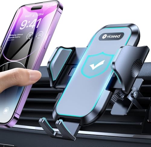 VICSEED Upgrade Ultra Stable Car Phone Holder Mount【Double Lock Metal Clip】 Universal Air Vent Phone Mount,Mobile Cell Phone Holder for Your Car,for iPhone 17 Pro Max 16 and All Phone - Image 1