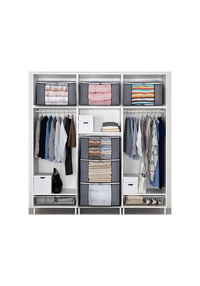 5 Pack Large Storage Bags - 60x40cm Foldable Closet Organizers for Clothing and Bedding - Image 2