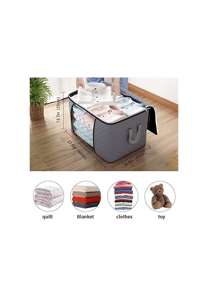 5 Pack Large Storage Bags - 60x40cm Foldable Closet Organizers for Clothing and Bedding - Image 5
