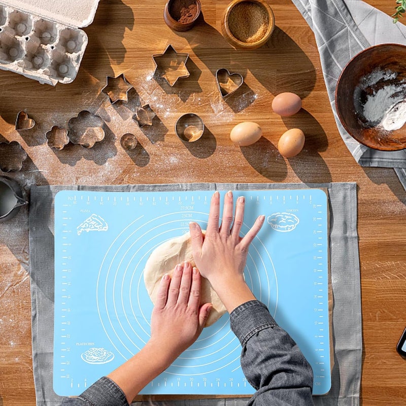 Silicone Baking Mats 2pcs Set Dough Kneading Cushions Non-stick Flour Rolling Pads Kitchen Baking Tool for Pastry and Dough Preparation Random Color - Image 4