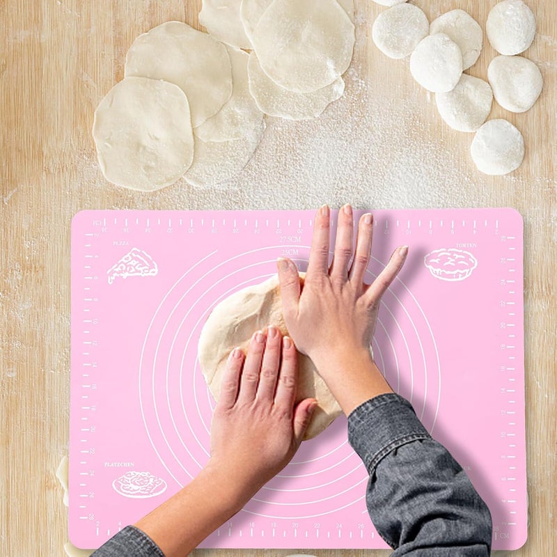 Silicone Baking Mats 2pcs Set Dough Kneading Cushions Non-stick Flour Rolling Pads Kitchen Baking Tool for Pastry and Dough Preparation Random Color - Image 5