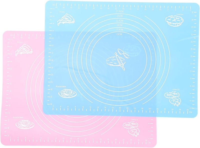 Silicone Baking Mats 2pcs Set Dough Kneading Cushions Non-stick Flour Rolling Pads Kitchen Baking Tool for Pastry and Dough Preparation Random Color - Image 1
