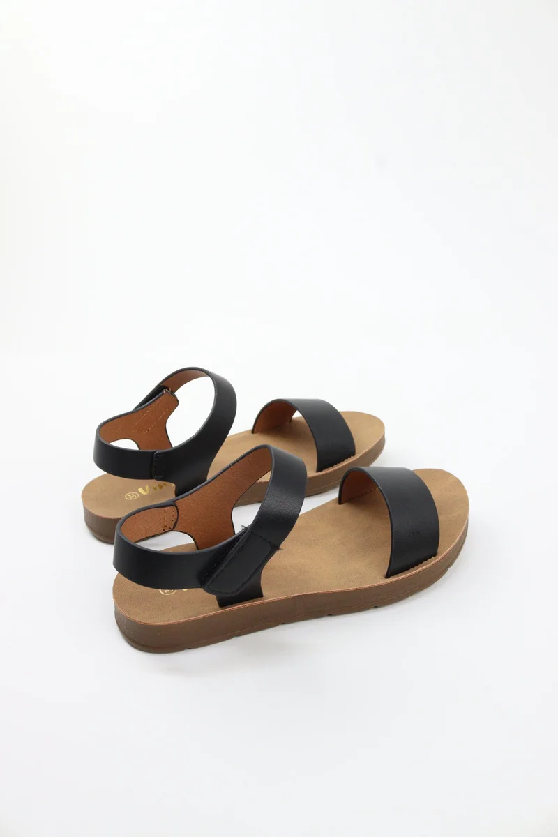 Viny Black Viny Girls' Comfort Ankle Strap Sandals for Women | Best Price UAE