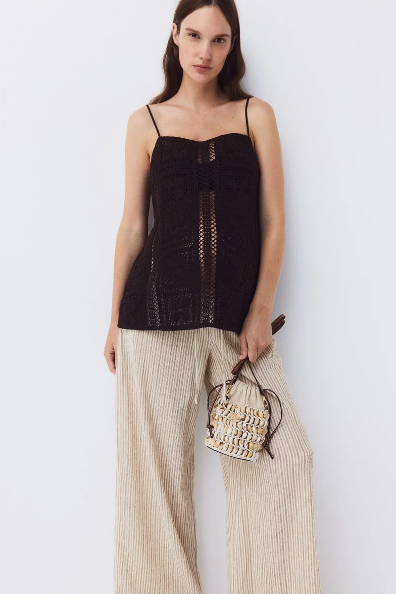 H&M MAMA Textured drawstring trousers