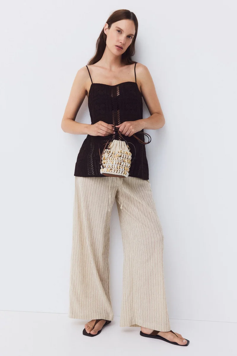 H&M MAMA Textured drawstring trousers