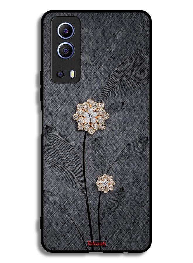 Tolwak Vivo Y72 5G Protective Case Cover Diamond Flowers Art - Image 2