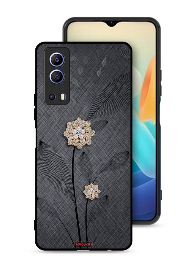 Tolwak Vivo Y72 5G Protective Case Cover Diamond Flowers Art - Image 1