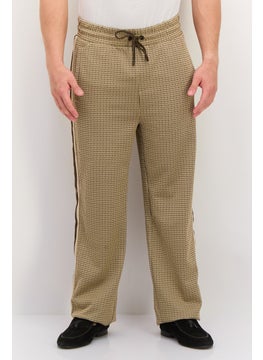 GANT Men Regular Fit Houndstooth Track Pants, Chocolate Brown Combo  - Image 1