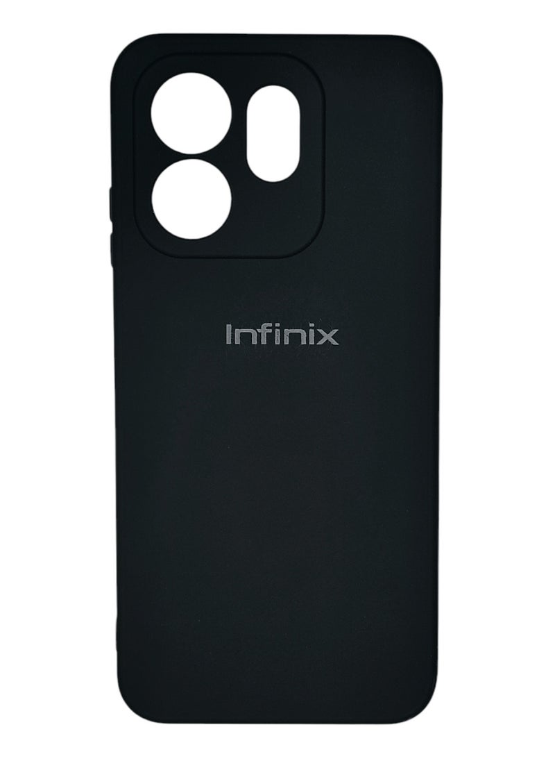 جراب سيليكون و حامي للكاميرا لهاتف Infinix Smart 9 / Hot 50i - أسود