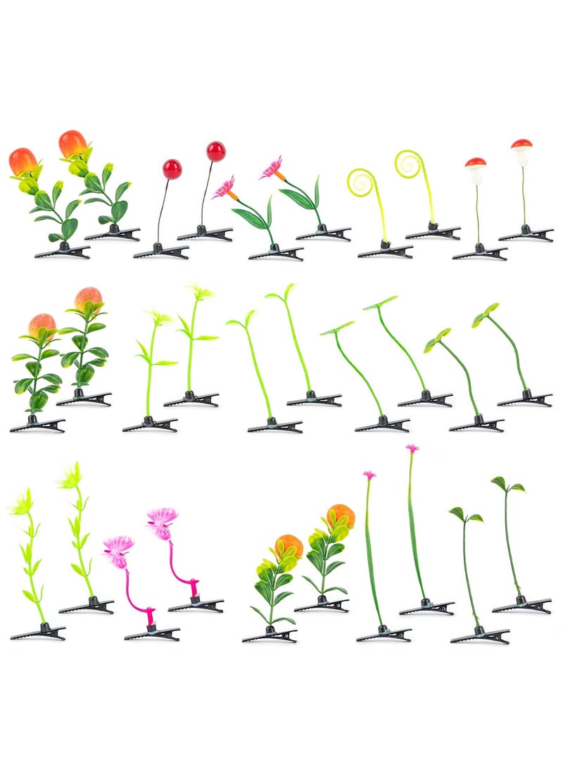 Framendino - Framendino, 30 Pack Bean Sprout Hair Clip Funny Hairpins Flower Plant Little GrassBarrette Headwear for Women Girls Home Party Accessories (Style A) - Image 1