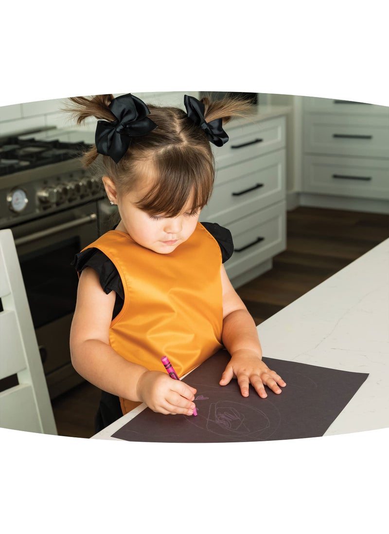 Tiny Twinkle Tiny Twinkle Mess-Proof Apron Toddler Bibs w/Tug-Proof Closure, Baby Food Bibs, 2 Pack Sand Cinnamon, (Small 6-24 Months)  - Image 2