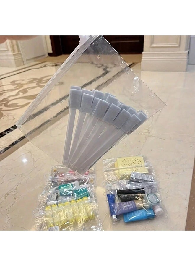 كوكنا اكياس بلاستيك بسحاب 20 قطعة، اكياس شفاف مع حلقة سحب للسفر والتنظيم، كيس تغليف وتخزين قابل لإعادة الاستخدام، 23×14 سم - Image 4