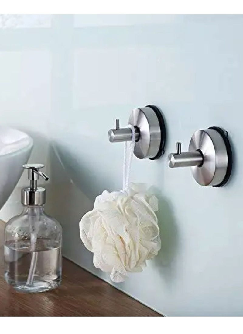 Zalcoon Vacuum Suction Cup Towel Hooks for for Bathrooms,Spray Black, Shower Hanger Hook Hanger Towel Rack Heavy Duty Wall Mounted Robe Hooks Sucker, Bathroom Organizer (Pack of 2)  - Image 2