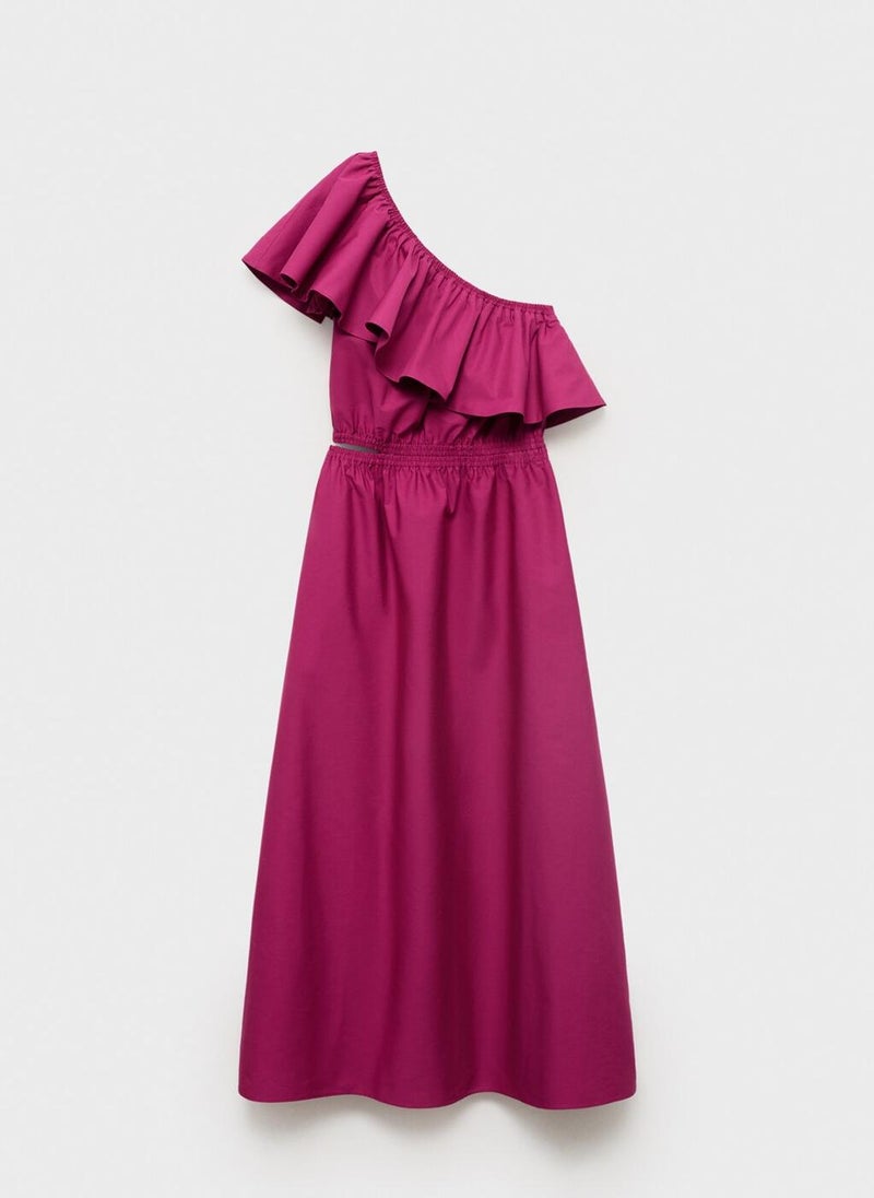 MANGO Ruffled One-Shoulder Dress  - Image 5