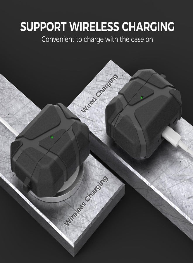 TRONWIN for AirPods Pro 3 Case - 2025 Armor Design Hard Case for Apple AirPods 3rd Generation, Full Drop Protective Air pods pro 3 Case Cover for Men (Black) - Image 3