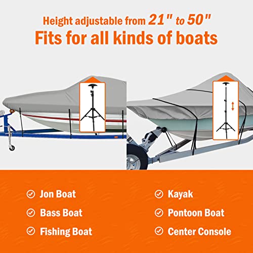iCover i Cover Boat Cover Support Pole Adjustable Iron Alloy Supporting Poles Telescoping Tarp Accessories System with Tripod Base for Jon Pontoon Boats - Image 3